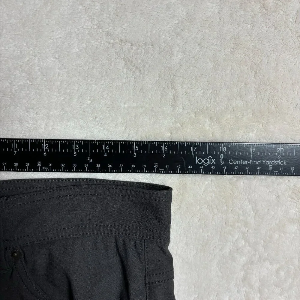 Prana‎ Womens Brion II 5-Pocket Pants Grey Lightweight Straight Fit Nylon 33x27